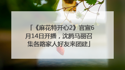 《麻花特开心2》官宣6月14日开播，沈腾马丽召集各路家人好友来团建