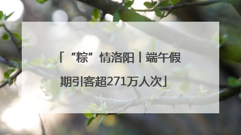 “粽”情洛阳丨端午假期引客超271万人次