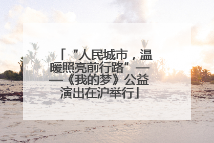 “人民城市，温暖照亮前行路”——《我的梦》公益演出在沪举行