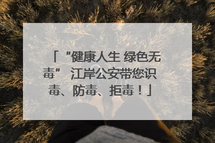 “健康人生 绿色无毒” 江岸公安带您识毒、防毒、拒毒！