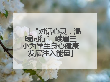 “对话心灵，温暖同行” 峨眉三小为学生身心健康发展注入能量