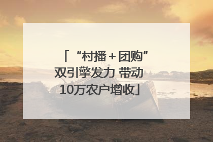 “村播＋团购”双引擎发力 带动10万农户增收