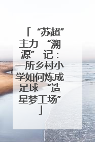 “苏超”主力 “溯源” 记：一所乡村小学如何炼成足球 “造星梦工场”