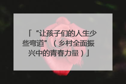 “让孩子们的人生少些弯道”（乡村全面振兴中的青春力量）