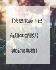 火热来袭！已有超40部影片锁定暑期档