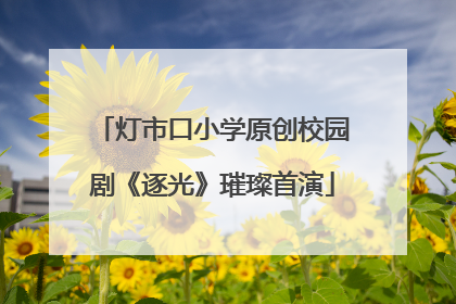 灯市口小学原创校园剧《逐光》璀璨首演