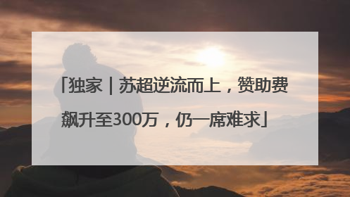 独家｜苏超逆流而上，赞助费飙升至300万，仍一席难求