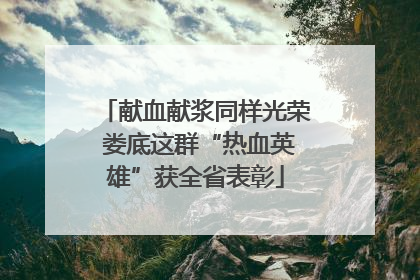 献血献浆同样光荣 娄底这群“热血英雄”获全省表彰