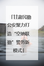 甘肃民勤公安聚力打造“空地联勤”警务新模式