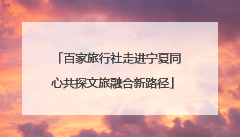 百家旅行社走进宁夏同心共探文旅融合新路径