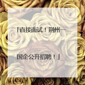 直接面试！荆州一国企公开招聘！