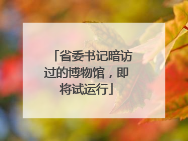 省委书记暗访过的博物馆，即将试运行