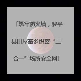 筑牢防火墙，罗平县旧屋基乡织密“三合一”场所安全网
