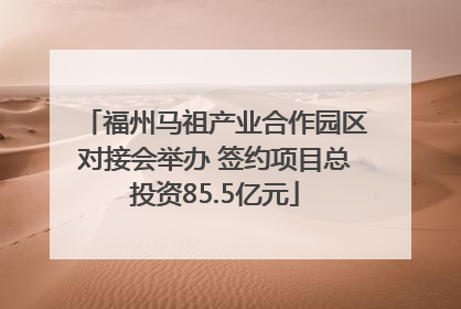 福州马祖产业合作园区对接会举办 签约项目总投资85.5亿元