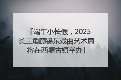 端午小长假，2025长三角顾锡东戏曲艺术周将在西塘古镇举办