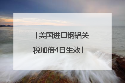 美国进口钢铝关税加倍4日生效