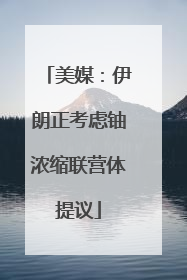 美媒：伊朗正考虑铀浓缩联营体提议