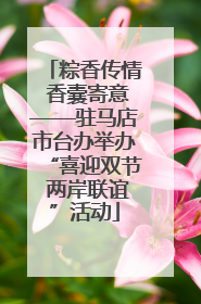 粽香传情 香囊寄意——驻马店市台办举办“喜迎双节 两岸联谊”活动