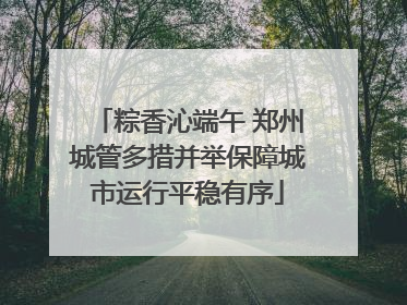 粽香沁端午 郑州城管多措并举保障城市运行平稳有序