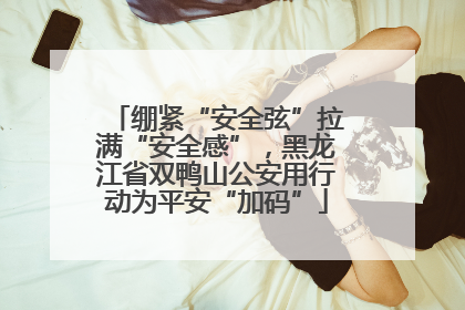 绷紧“安全弦”拉满“安全感”，黑龙江省双鸭山公安用行动为平安“加码”