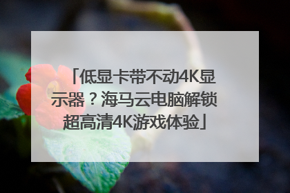 低显卡带不动4K显示器？海马云电脑解锁超高清4K游戏体验