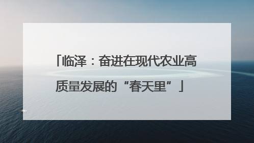 临泽：奋进在现代农业高质量发展的“春天里”
