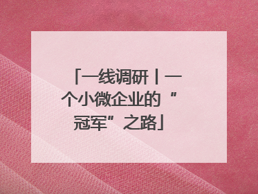 一线调研丨一个小微企业的“冠军”之路
