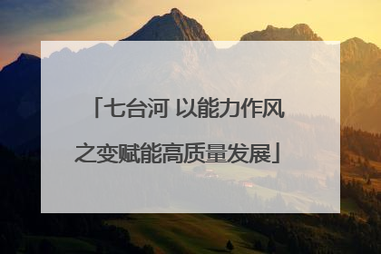七台河 以能力作风之变赋能高质量发展