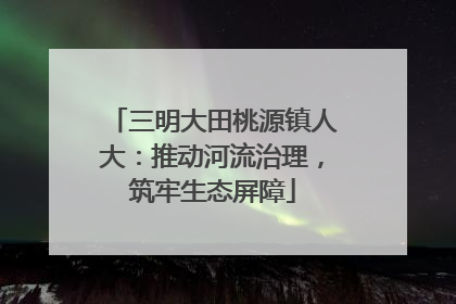 三明大田桃源镇人大：推动河流治理，筑牢生态屏障