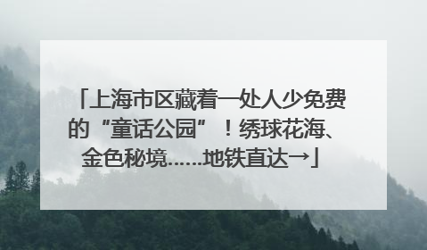 上海市区藏着一处人少免费的“童话公园”！绣球花海、金色秘境……地铁直达→