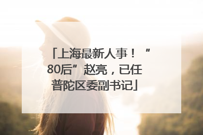 上海最新人事！“80后”赵亮，已任普陀区委副书记