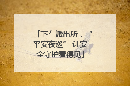 下车派出所：“平安夜巡” 让安全守护看得见