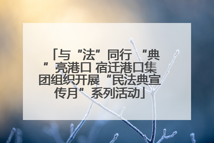 与“法”同行 “典”亮港口 宿迁港口集团组织开展“民法典宣传月”系列活动