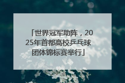世界冠军助阵，2025年首都高校乒乓球团体锦标赛举行
