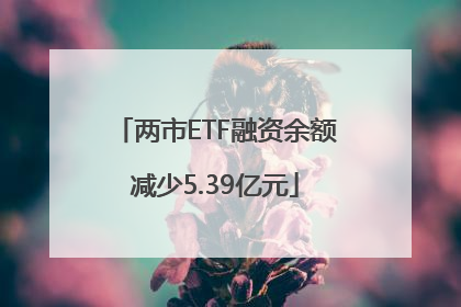 两市ETF融资余额减少5.39亿元