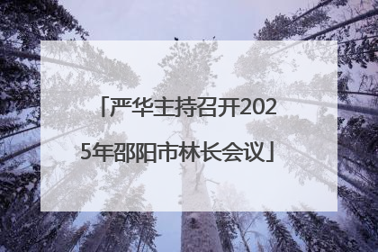 严华主持召开2025年邵阳市林长会议