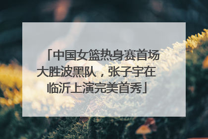 中国女篮热身赛首场大胜波黑队，张子宇在临沂上演完美首秀