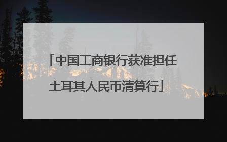 中国工商银行获准担任土耳其人民币清算行