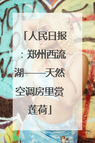 人民日报：郑州西流湖——天然空调房里赏莲荷