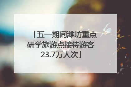 五一期间潍坊重点研学旅游点接待游客23.7万人次