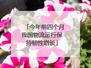 今年前四个月我国物流运行保持韧性增长