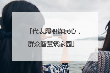 代表履职连民心，群众智慧筑家园