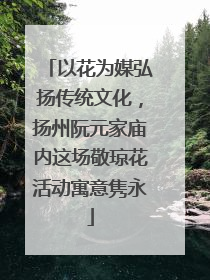 以花为媒弘扬传统文化，扬州阮元家庙内这场敬琼花活动寓意隽永