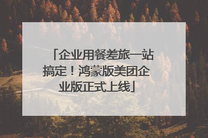 企业用餐差旅一站搞定！鸿蒙版美团企业版正式上线