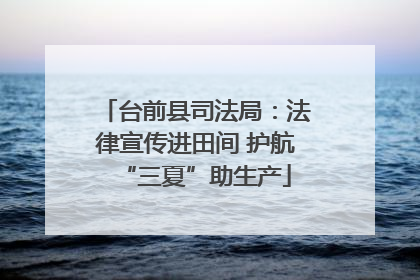 台前县司法局：法律宣传进田间 护航“三夏”助生产