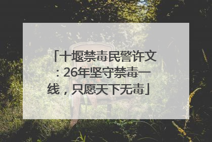 十堰禁毒民警许文：26年坚守禁毒一线，只愿天下无毒