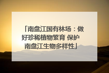 南盘江国有林场：做好珍稀植物繁育 保护南盘江生物多样性