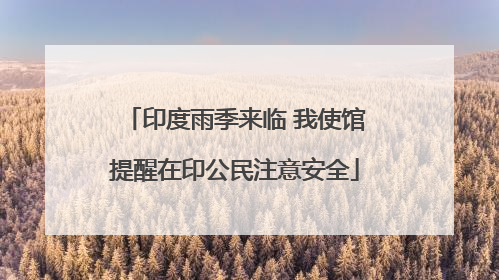 印度雨季来临 我使馆提醒在印公民注意安全
