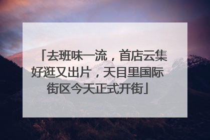 去班味一流，首店云集好逛又出片，天目里国际街区今天正式开街