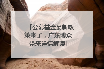 公募基金最新政策来了，广东博众带来详情解读